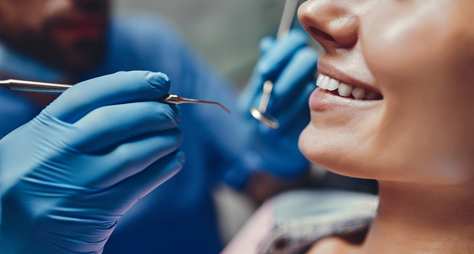 Patient smiling after dental care